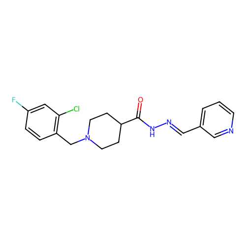 1-(2-chloro-4-fluorobenzyl)-N'-(3-pyridinylmethylene)-4-piperidinecarbohydrazide structure