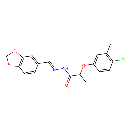 N'-(1,3-benzodioxol-5-ylmethylene)-2-(4-chloro-3-methylphenoxy)propanohydrazide structure