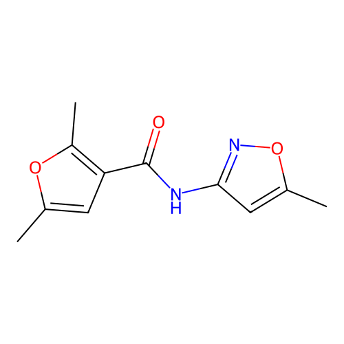 2,5-dimethyl-N-(5-methyl-1,2-oxazol-3-yl)furan-3-carboxamide structure