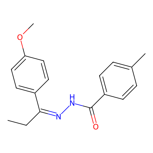 N-[1-(4-methoxyphenyl)propylideneamino]-4-methylbenzamide structure