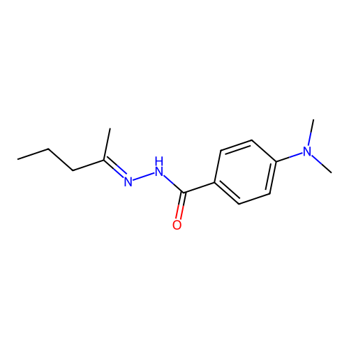 4-(dimethylamino)-N'-(1-methylbutylidene)benzohydrazide structure