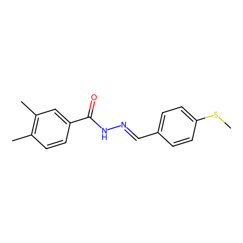 3,4-dimethyl-N-[(4-methylsulfanylphenyl)methylideneamino]benzamide structure