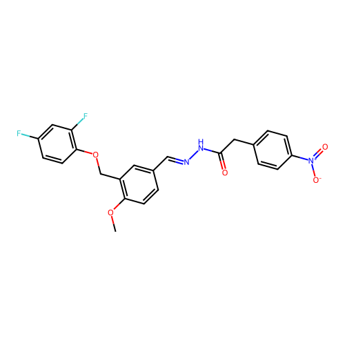 N'-{3-[(2,4-difluorophenoxy)methyl]-4-methoxybenzylidene}-2-{4-nitrophenyl}acetohydrazide structure