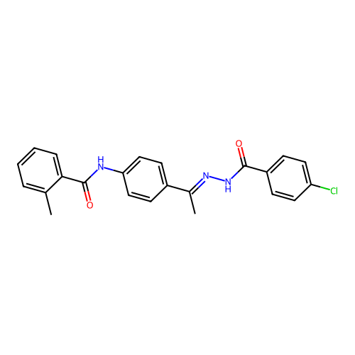N-{4-[N-(4-chlorobenzoyl)ethanehydrazonoyl]phenyl}-2-methylbenzamide structure