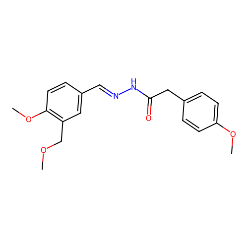 N-[(E)-[4-methoxy-3-(methoxymethyl)phenyl]methylideneamino]-2-(4-methoxyphenyl)acetamide structure