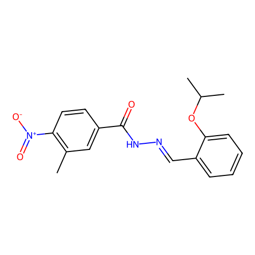 3-methyl-4-nitro-N-[(2-propan-2-yloxyphenyl)methylideneamino]benzamide structure