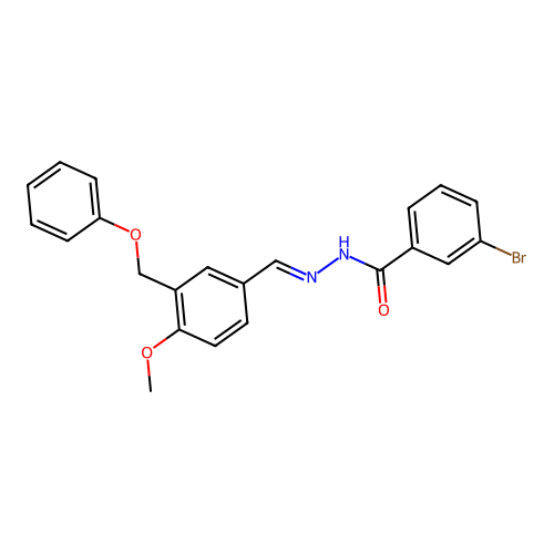3-bromo-N-[(E)-[4-methoxy-3-(phenoxymethyl)phenyl]methylideneamino]benzamide structure