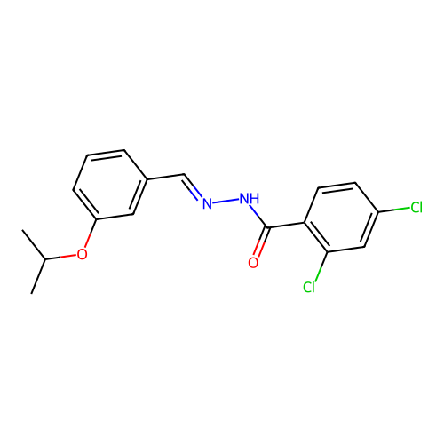 2,4-dichloro-N-[(E)-(3-propan-2-yloxyphenyl)methylideneamino]benzamide structure