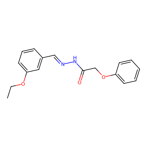 N-[(3-ethoxyphenyl)methylideneamino]-2-phenoxyacetamide structure