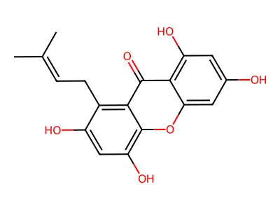 1,3,5,7-Tetrahydroxy-8-Isoprenylxanthone structure