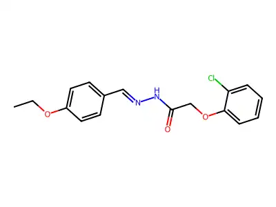 2-(2-chlorophenoxy)-N-[(4-ethoxyphenyl)methylideneamino]acetamide structure