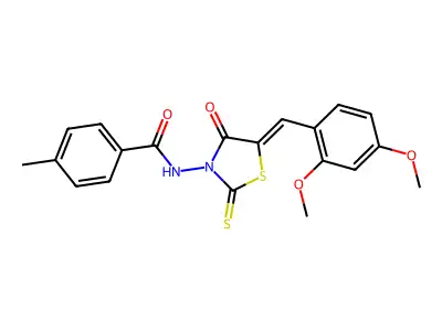 N-[(5Z)-5-(2,4-dimethoxybenzylidene)-4-oxo-2-thioxo-1,3-thiazolidin-3-yl]-4-methylbenzamide structure