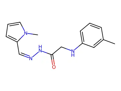 2-(3-methylanilino)-N-[(Z)-(1-methylpyrrol-2-yl)methylideneamino]acetamide structure