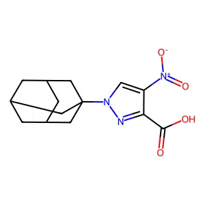 1-(1-Adamantyl)-4-nitro-1H-pyrazole-3-carboxylic acid structure