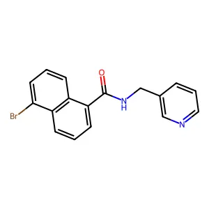 5-bromo-N-(pyridin-3-ylmethyl)naphthalene-1-carboxamide structure
