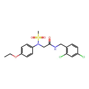 N-(2,4-dichlorobenzyl)-N~2~-(4-ethoxyphenyl)-N~2~-(methylsulfonyl)glycinamide structure