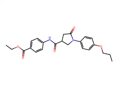 Ethyl 4-({[5-oxo-1-(4-propoxyphenyl)pyrrolidin-3-yl]carbonyl}amino)benzoate structure