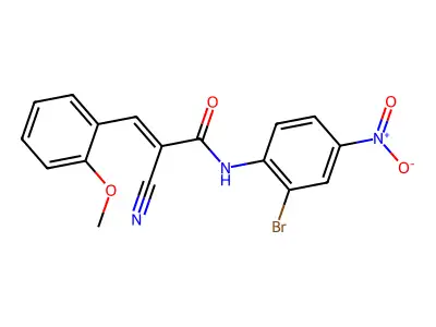 N-(2-bromo-4-nitrophenyl)-2-cyano-3-(2-methoxyphenyl)prop-2-enamide structure