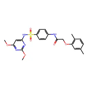 N-{4-[(2,6-dimethoxypyrimidin-4-yl)sulfamoyl]phenyl}-2-(2,5-dimethylphenoxy)acetamide structure