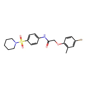 2-(4-bromo-2-methylphenoxy)-N-[4-(piperidin-1-ylsulfonyl)phenyl]acetamide structure