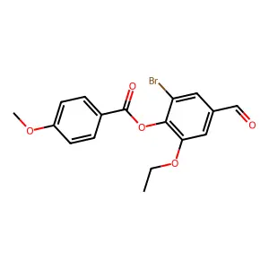 2-Bromo-6-ethoxy-4-formylphenyl 4-methoxybenzoate structure