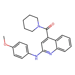 [2-(4-Methoxyanilino)quinolin-4-yl]-piperidin-1-ylmethanone structure