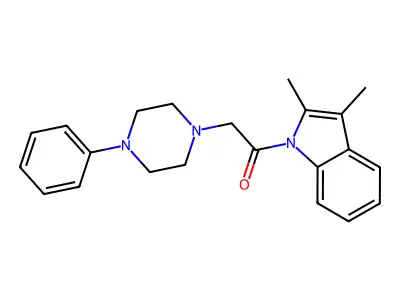 2,3-dimethyl-1-((4-phenyl-1-piperazinyl)acetyl)-1H-indole structure