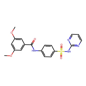 3,5-dimethoxy-N-[4-(pyrimidin-2-ylsulfamoyl)phenyl]benzamide structure