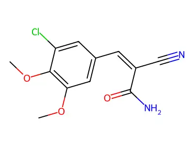 (Z)-3-(3-chloro-4,5-dimethoxyphenyl)-2-cyanoprop-2-enamide structure