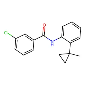 3-chloro-N-[2-(1-methylcyclopropyl)phenyl]benzamide structure