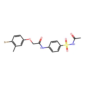 N-{4-[(acetylamino)sulfonyl]phenyl}-2-(4-bromo-3-methylphenoxy)acetamide structure