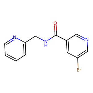5-bromo-N-(pyridin-2-ylmethyl)pyridine-3-carboxamide structure