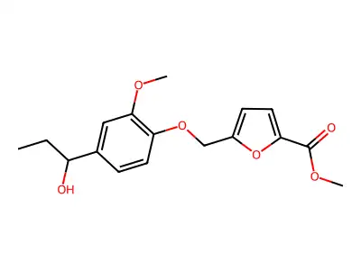 Methyl 5-{[4-(1-hydroxypropyl)-2-methoxyphenoxy]methyl}furan-2-carboxylate structure