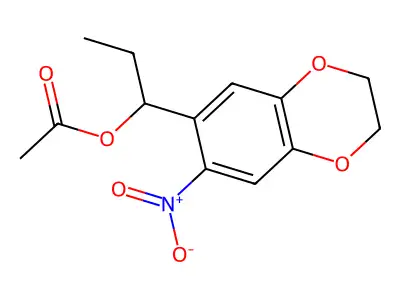 1-(7-Nitro-2,3-dihydro-1,4-benzodioxin-6-yl)propyl acetate structure