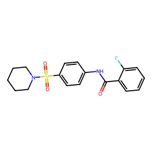 2-fluoro-N-(4-piperidin-1-ylsulfonylphenyl)benzamide structure