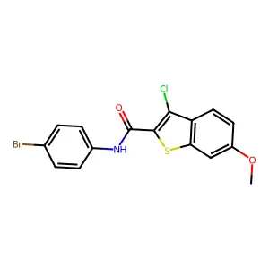 N-(4-bromophenyl)-3-chloro-6-methoxy-1-benzothiophene-2-carboxamide structure