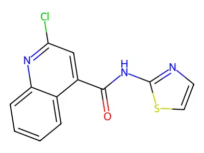 2-chloro-N-(1,3-thiazol-2-yl)quinoline-4-carboxamide structure