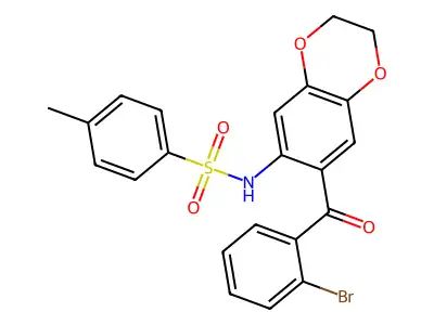 N-[7-(2-bromobenzoyl)-2,3-dihydro-1,4-benzodioxin-6-yl]-4-methylbenzenesulfonamide structure