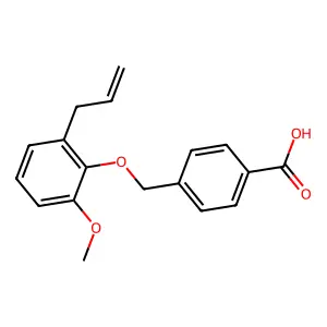 4-[(2-Methoxy-6-prop-2-enylphenoxy)methyl]benzoic acid structure