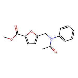 methyl 5-((N-phenylacetamido)methyl)furan-2-carboxylate structure