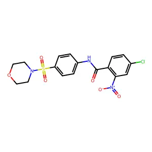 4-chloro-N-(4-morpholin-4-ylsulfonylphenyl)-2-nitrobenzamide structure