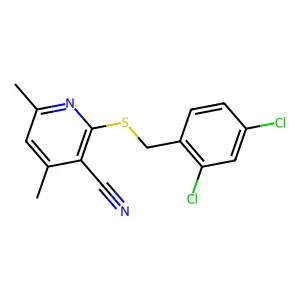 2-[(2,4-Dichlorobenzyl)sulfanyl]-4,6-dimethylnicotinonitrile structure