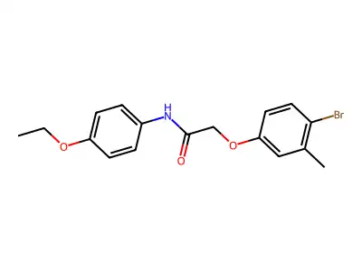 2-(4-bromo-3-methylphenoxy)-N-(4-ethoxyphenyl)acetamide structure