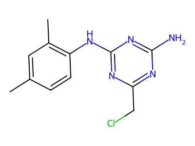 6-(chloromethyl)-N-(2,4-dimethylphenyl)-1,3,5-triazine-2,4-diamine structure