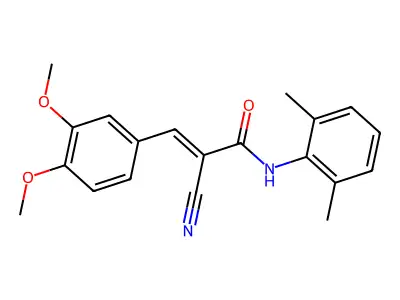 2-cyano-3-(3,4-dimethoxyphenyl)-N-(2,6-dimethylphenyl)prop-2-enamide structure