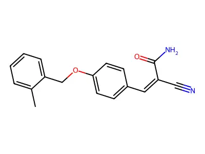 2-Cyano-3-{4-[(2-methylphenyl)methoxy]phenyl}prop-2-enamide structure