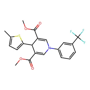 Dimethyl 4-(5-methylthiophen-2-yl)-1-[3-(trifluoromethyl)phenyl]-4H-pyridine-3,5-dicarboxylate structure