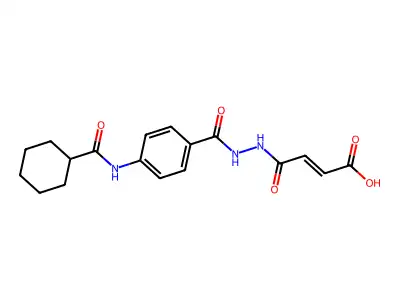 (E)-4-(2-{4-[(Cyclohexylcarbonyl)amino]benzoyl}hydrazino)-4-oxo-2-butenoic acid structure