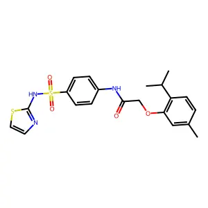 2-(2-Isopropyl-5-methyl-phenoxy)-N-[4-(thiazol-2-ylsulfamoyl)-phenyl]-acetamide structure