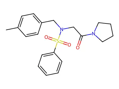 N-(4-methylbenzyl)-N-[2-oxo-2-(pyrrolidin-1-yl)ethyl]benzenesulfonamide structure